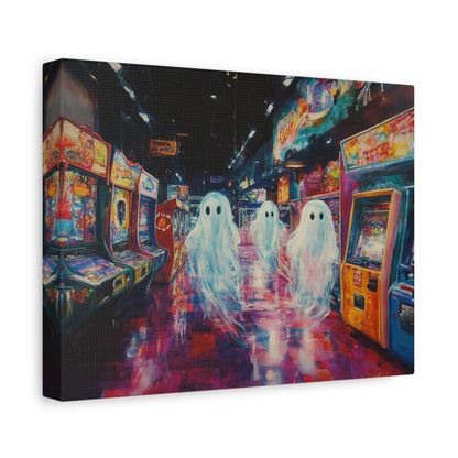 Ghost in Arcade Game Shop – Halloween Canvas Wall Art