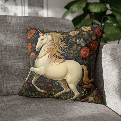 Unicorn Floral Garden William Morris Inspired Pillow