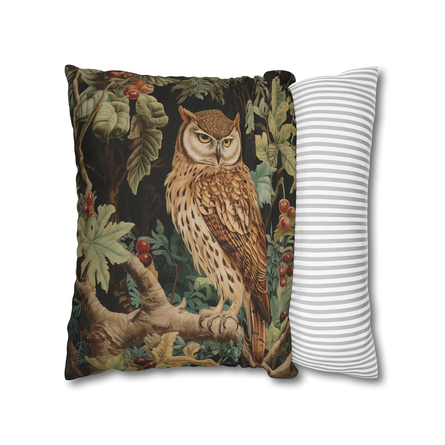 Enchanted Woodland Owl Pillow William Morris Inspired