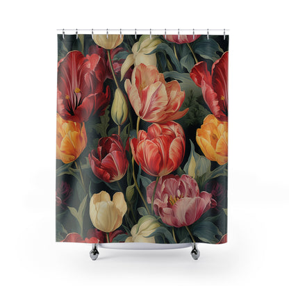 Vintage Tulips Home Decor Shower Curtain 71" x 74"