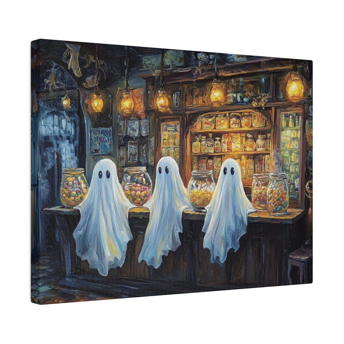 Cute Ghost Candy Shop – 5:4 Ratio Canvas Wall Art