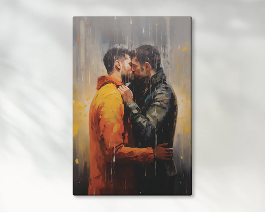 Fall Lovers | Gay Art, Gay Couple - Canvas Wall Art