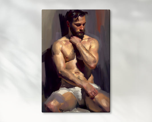 Male Portrait Impressionistic Painting - Canvas Wall Art