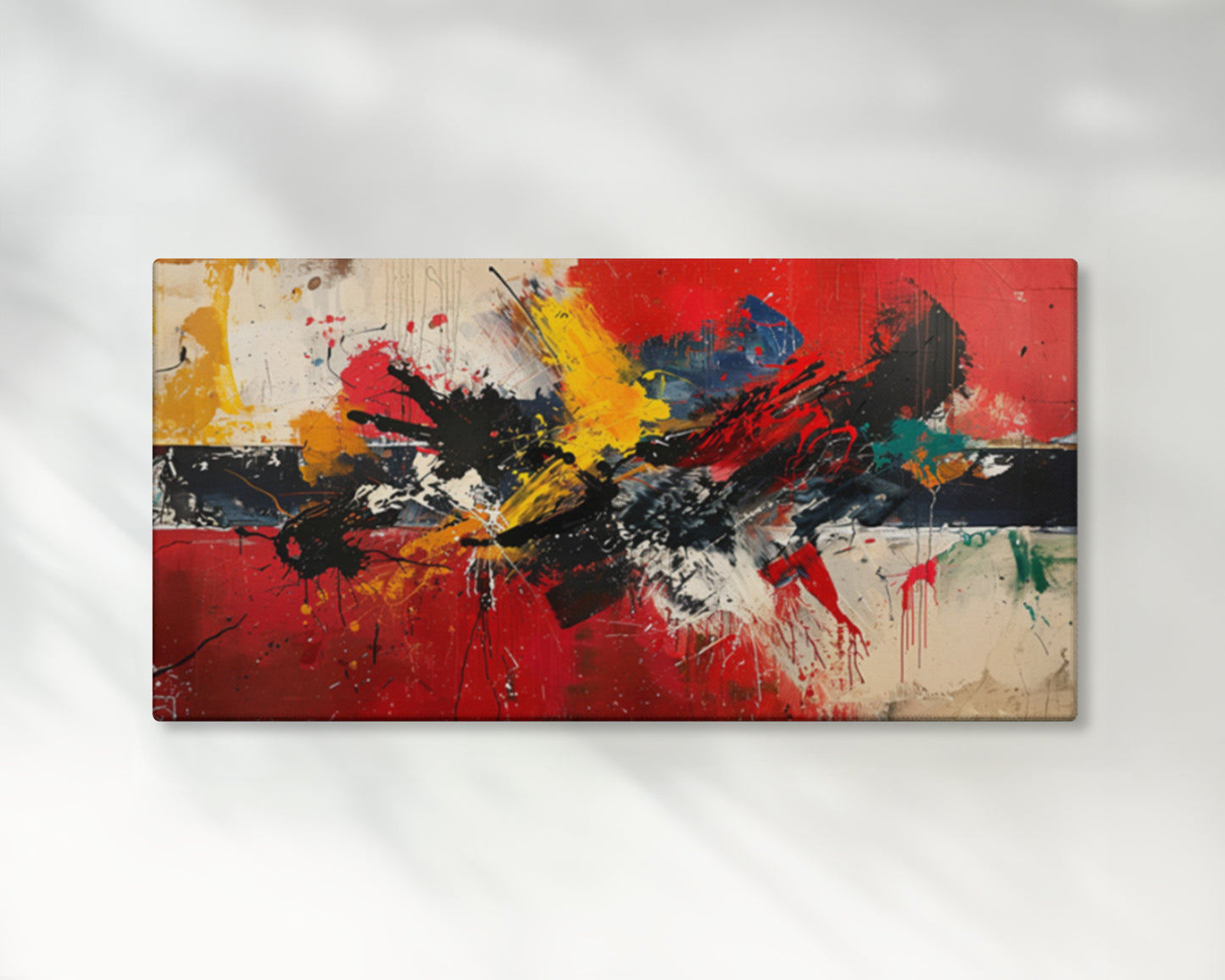 Color Abstract Painting | 2:1 Ratio Gallery Wrapped Canvas Wall Art, Ready to Hang