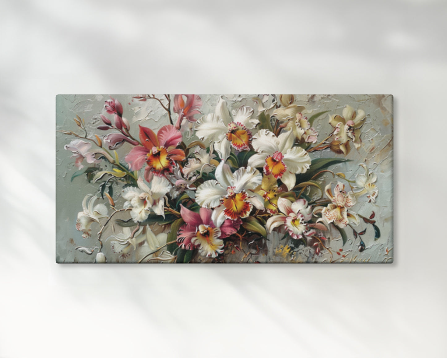 Wild Orchids Painting – 2:1 Ratio Gallery Wrapped Canvas Wall Art, Ready to Hang