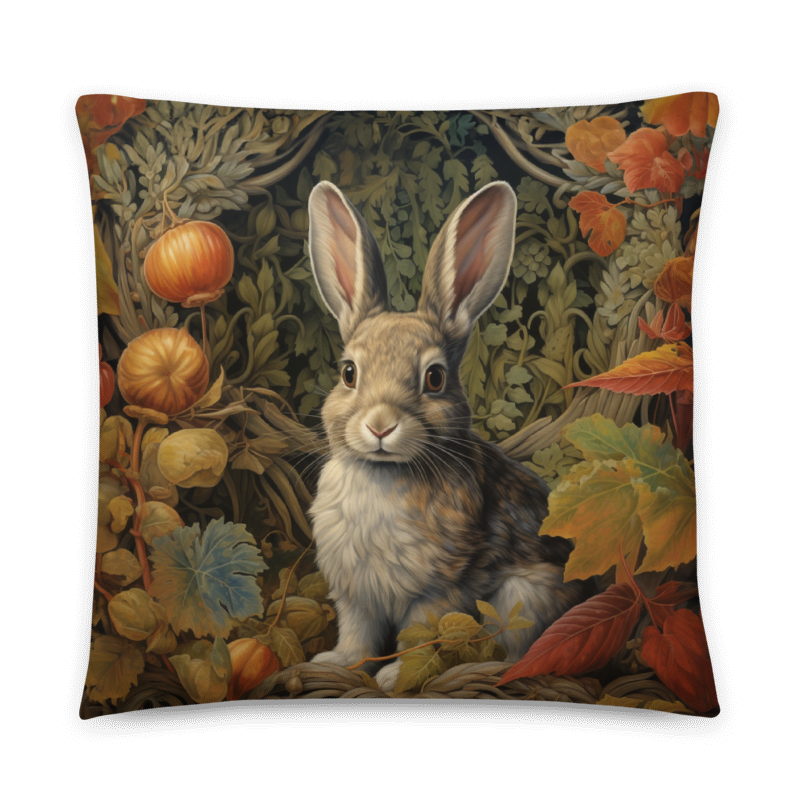 William Morris inspired Fairytale Rabbit in Garden Pillow