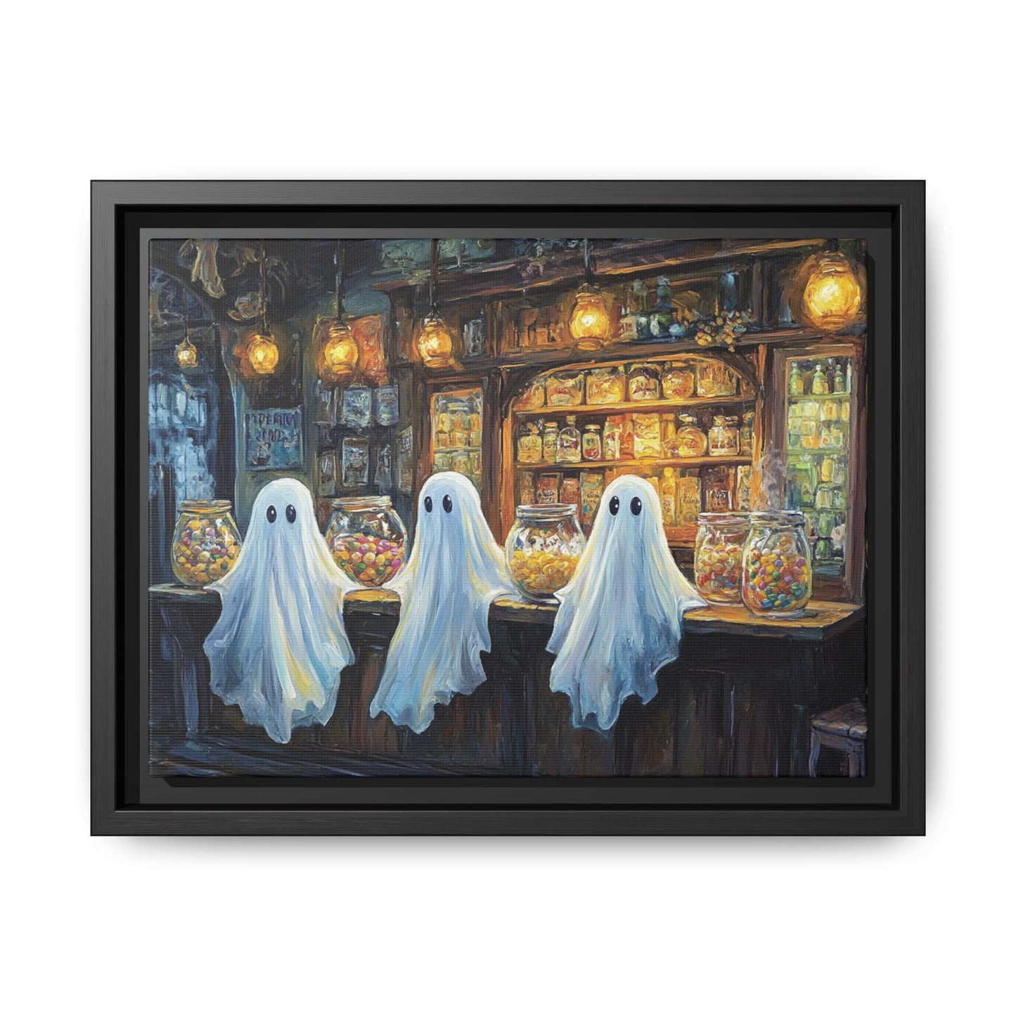 Cute Ghost Candy Shop – 5:4 Ratio Canvas Wall Art