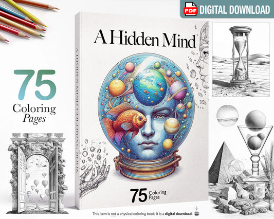 A Hidden Mind: Surreal Fantasy Adult Coloring Pages PDF Download