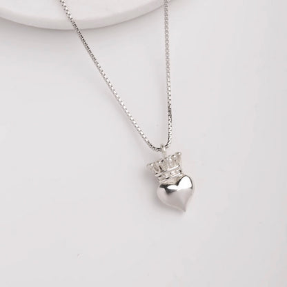 Crown Heart Pendant Necklace