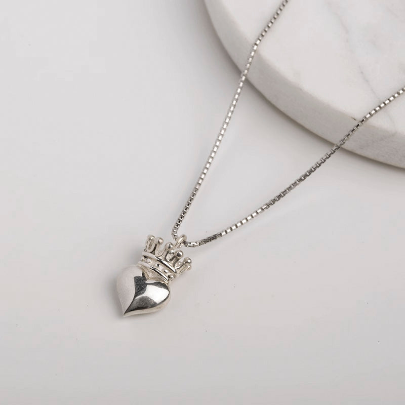 Crown Heart Pendant Necklace