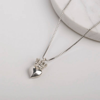 Crown Heart Pendant Necklace