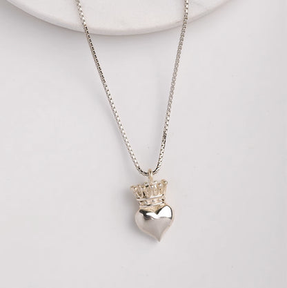 Crown Heart Pendant Necklace