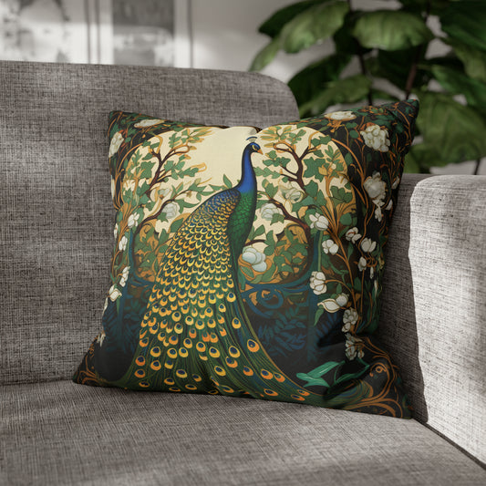 Peacock Floral Pillow