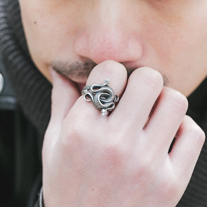 Iconic Intertwined Silver Snake Ring 'Natural Born Killers' Ring