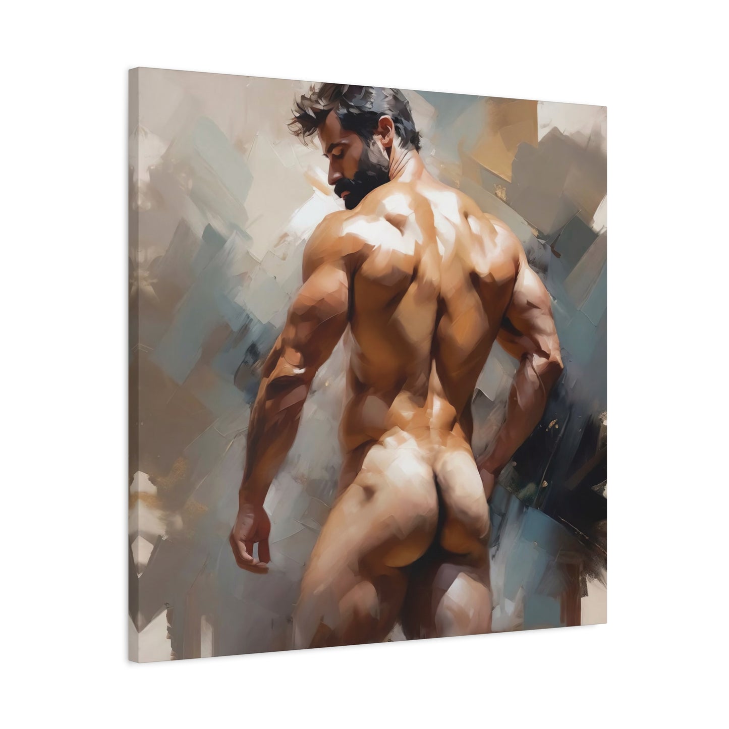 Muscled Male Figure Wall Art | Matte Canvas Stretched 1.25"