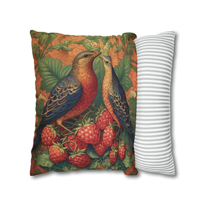 William Morris Inspired Love Birds in Garden Pillow and Case