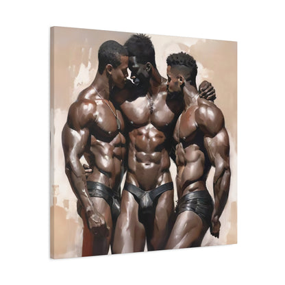 Trio Man Hugging | Matte Canvas Stretched 1.25"