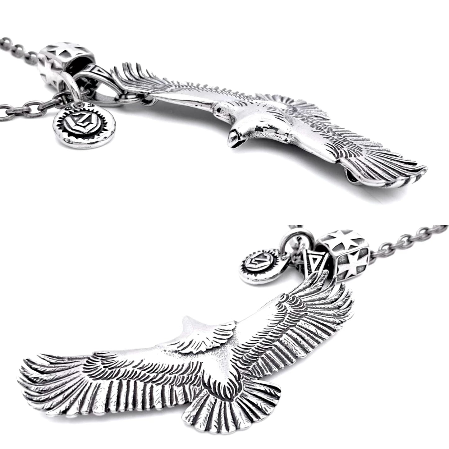 Spared Eagle Pendant Setup Necklace