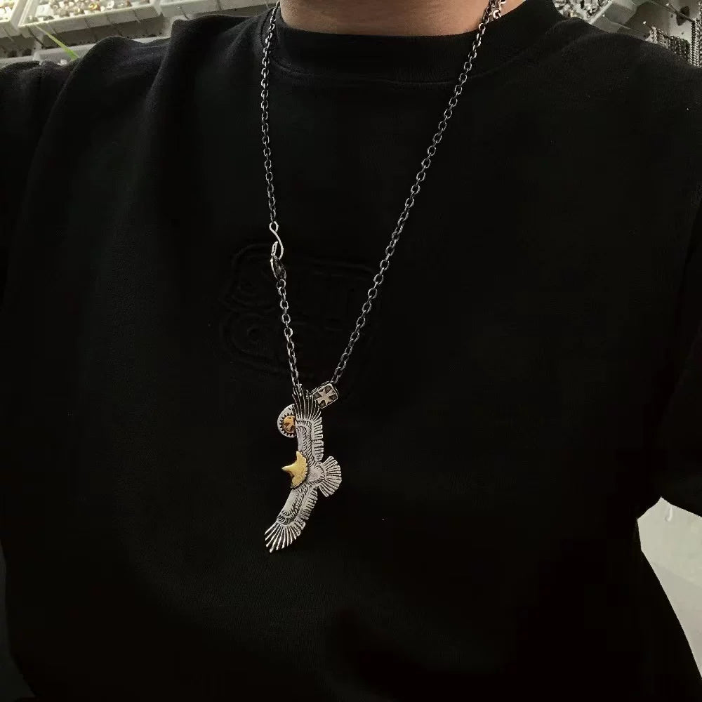 Spared Eagle Pendant Setup Necklace