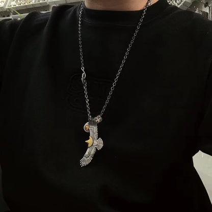 Spared Eagle Pendant Setup Necklace