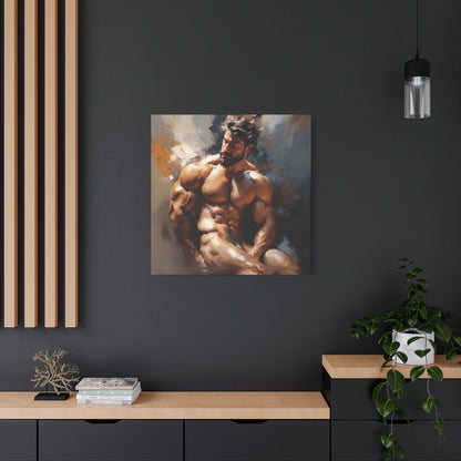 Muscled Man Portrait | Matte Canvas Stretched 1.25"