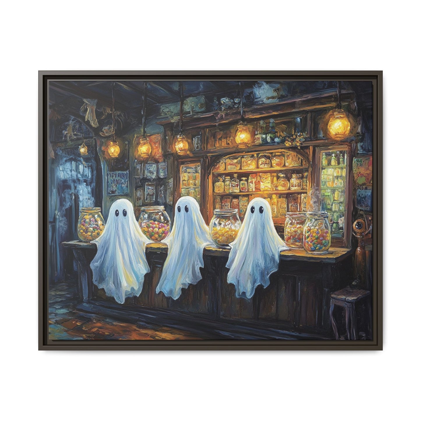 Cute Ghost Candy Shop – 5:4 Ratio Canvas Wall Art