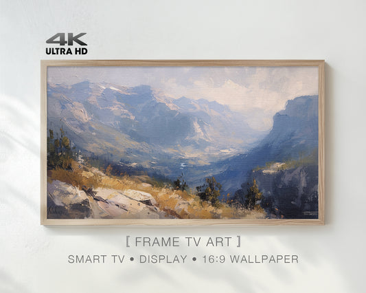 Hill and Mountain Painting Antique White Art Wallpaper