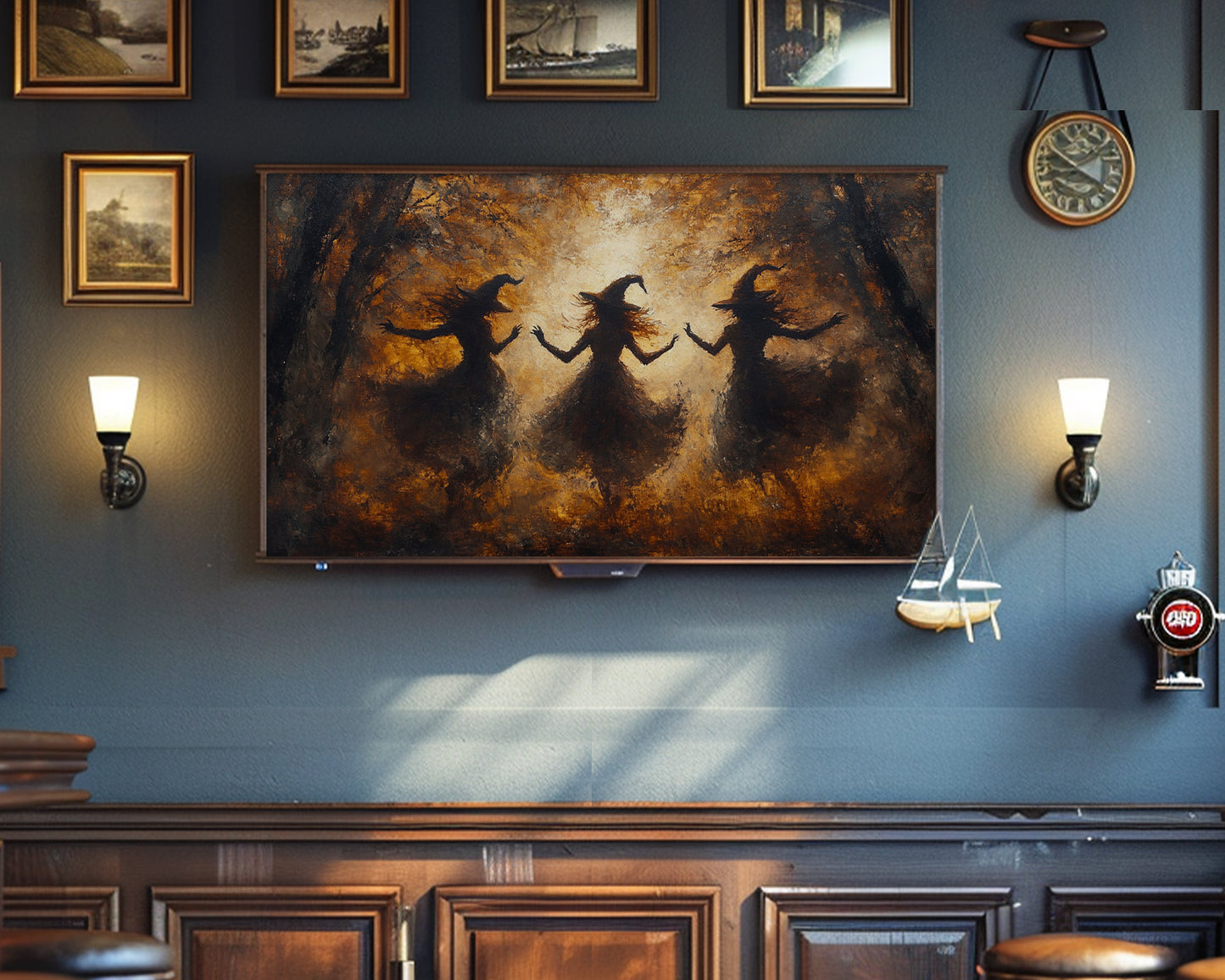 Dancing Witches Halloween Frame TV Art, Wallpaper