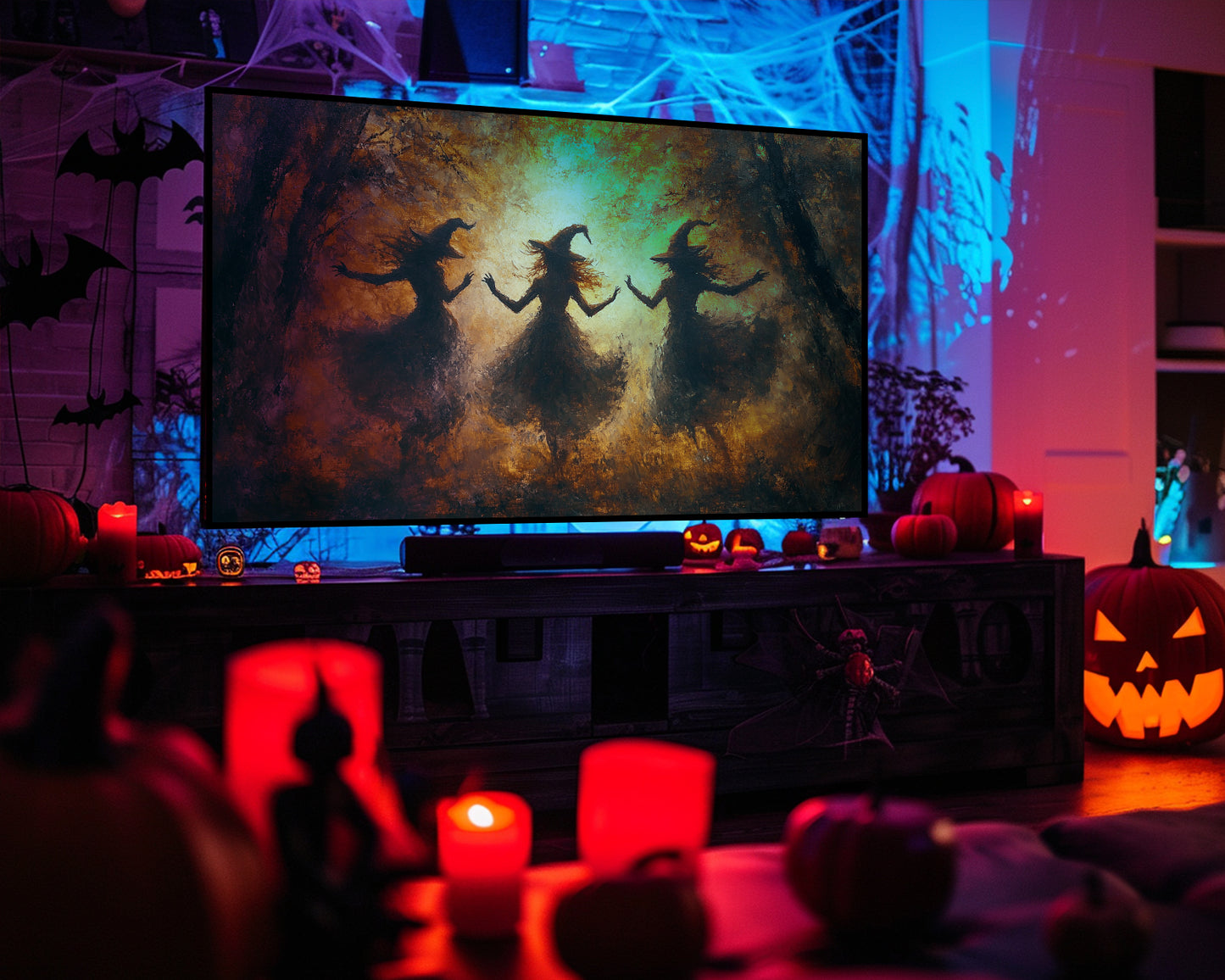 Dancing Witches Halloween Frame TV Art, Wallpaper