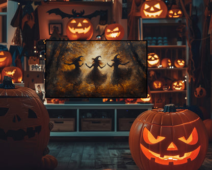 Dancing Witches Halloween Frame TV Art, Wallpaper