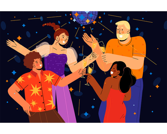 Flat new year's eve celebration illustration