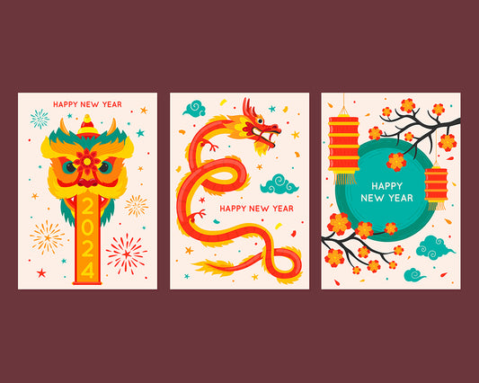 Flat design elements collection for chinese new year festival
