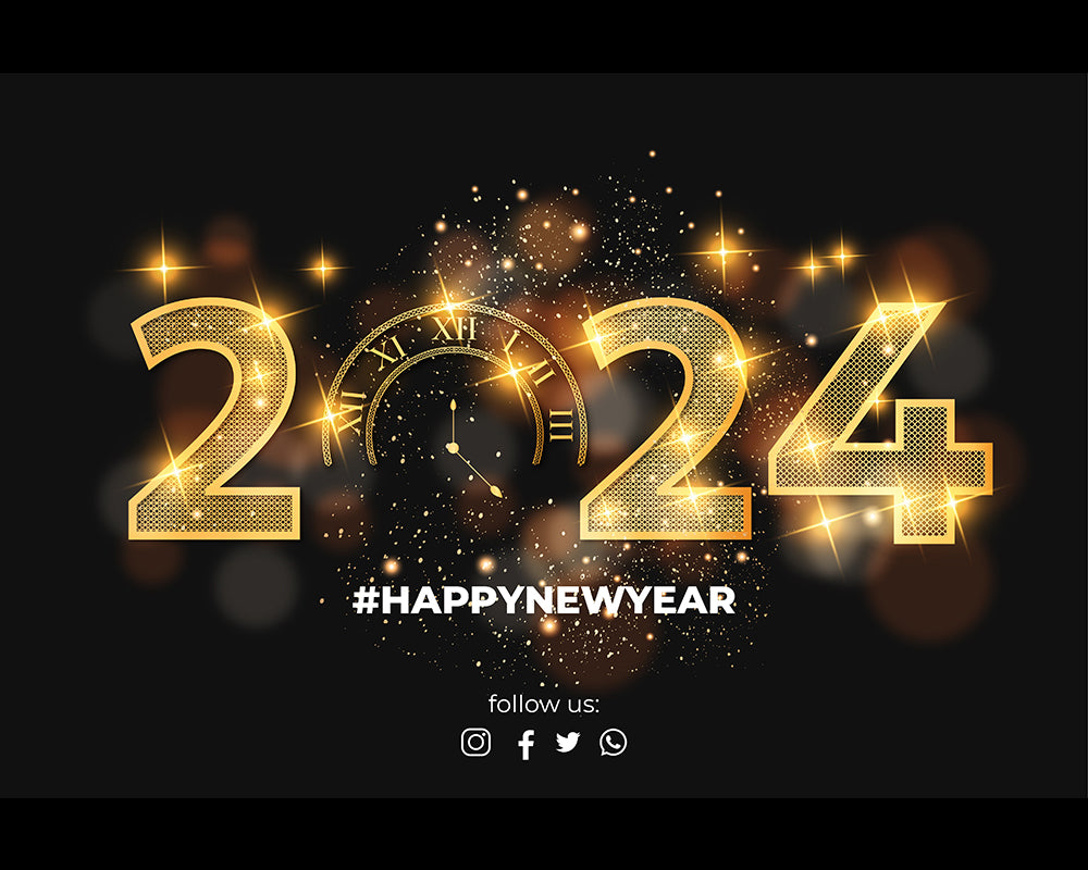 Happy new year 2024 background with elegant luxury golden numbers