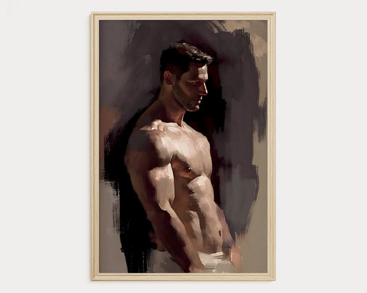 Impressionistic Painting, Gay art, Male painting, Male Portrait Wall Art Download