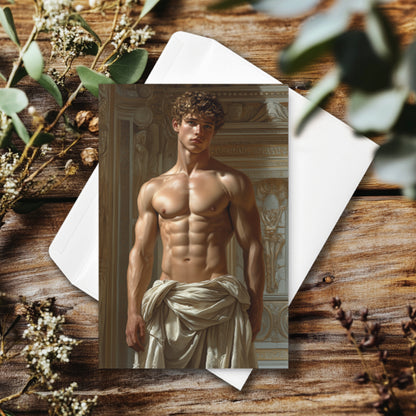 Gilded Male Goddess Illustration, Male Portrait | Digital Download