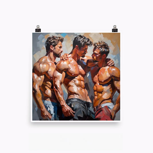 Gay Men Throuple Three Way Digital Painting Download