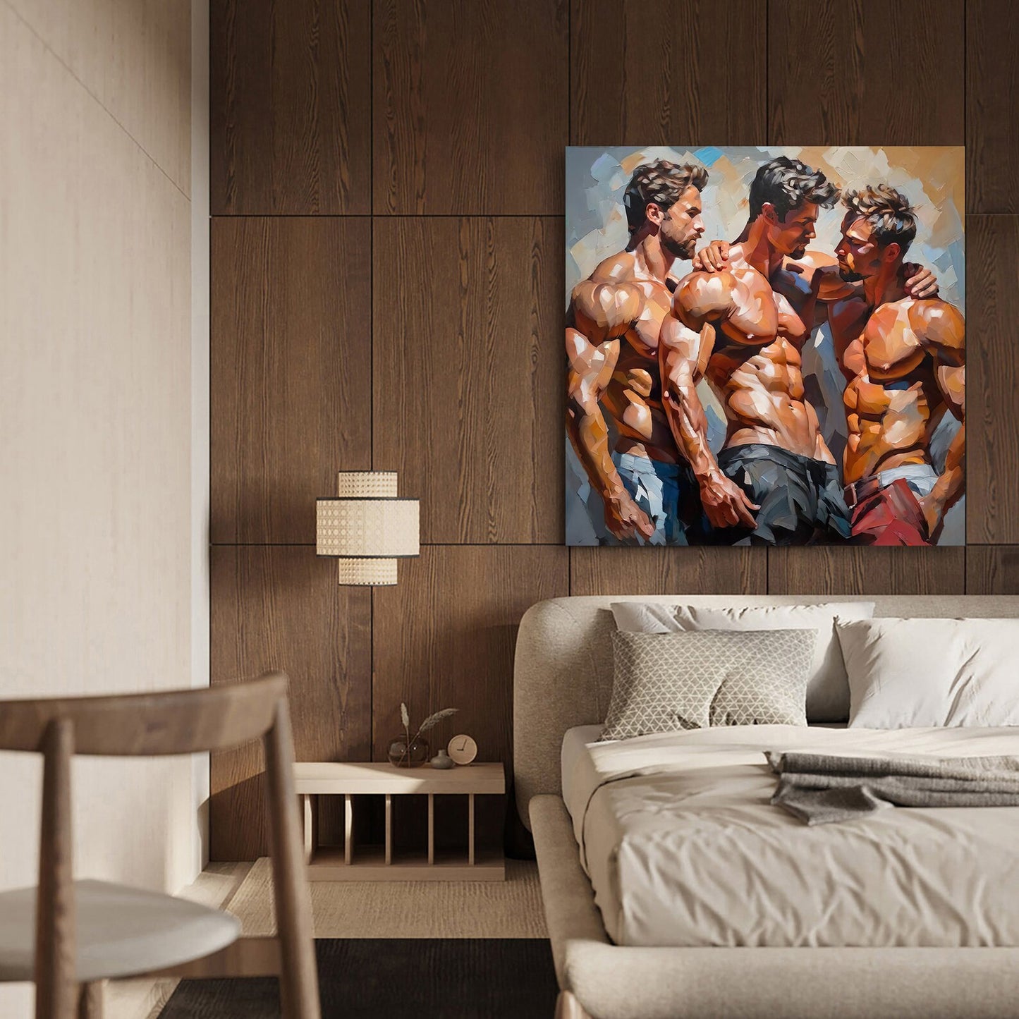 Gay Men Throuple Three Way Digital Painting Download