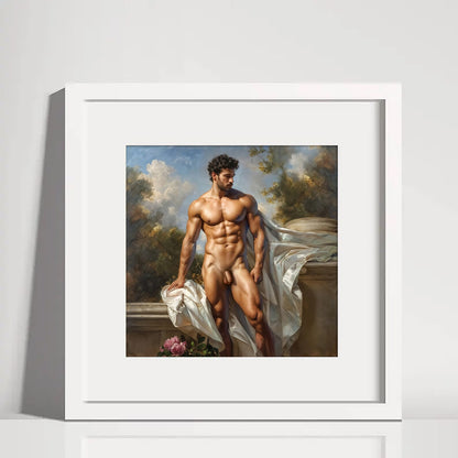 Elegant Muscular Male Figure Muscle Man Digital Print - Matte Canvas Wall Art
