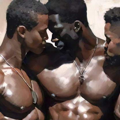 Trio Man Bromance - Gay Art Download