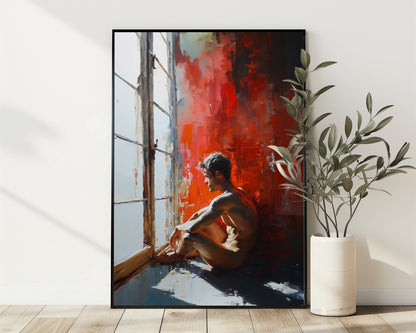 Male Portrait Impressionistic Painting - Canvas Wall Art