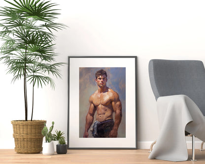 Impressionistic Painting, Gay art, Male painting, Male Portrait Art Download