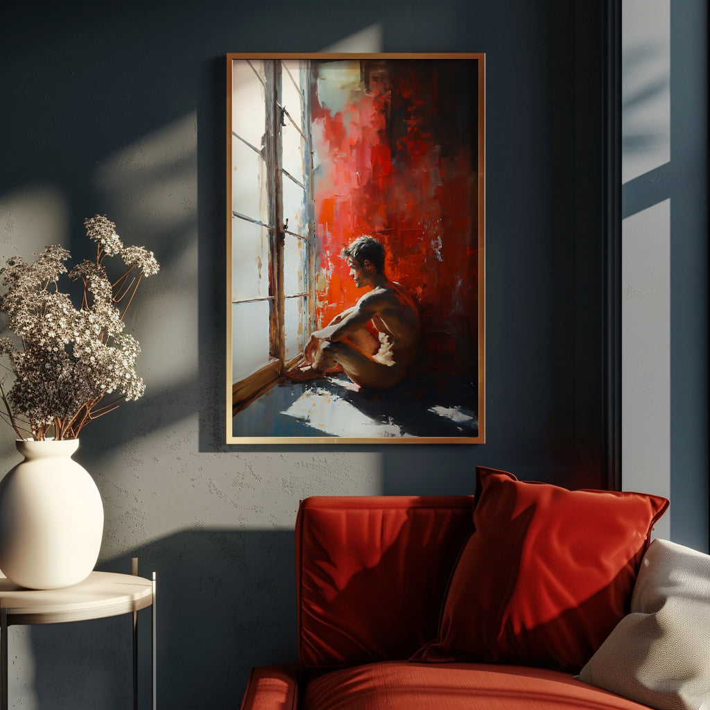 Impressionistic Painting, Gay art, Male painting, Male Portrait Art Print Poster