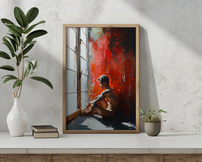 Impressionistic Painting, Gay art, Male painting, Male Portrait Art Print Poster