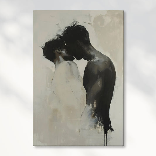 Abstract Gay Couple Kissing Painting Canvas Print