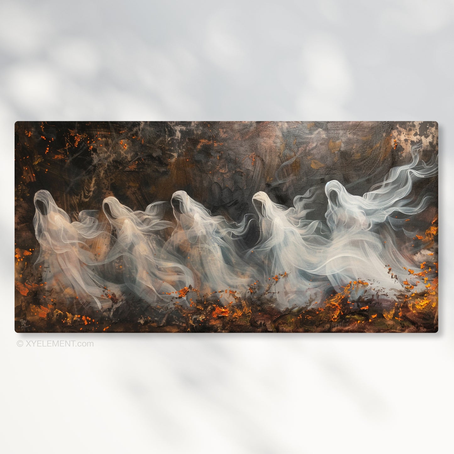 Faceless Ghosts in Autumn Forest - Impressionist Digital Print Canvas Art