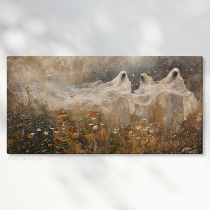 Faceless Ghosts in Wildflower Meadow - Autumn Spirit Canvas Print