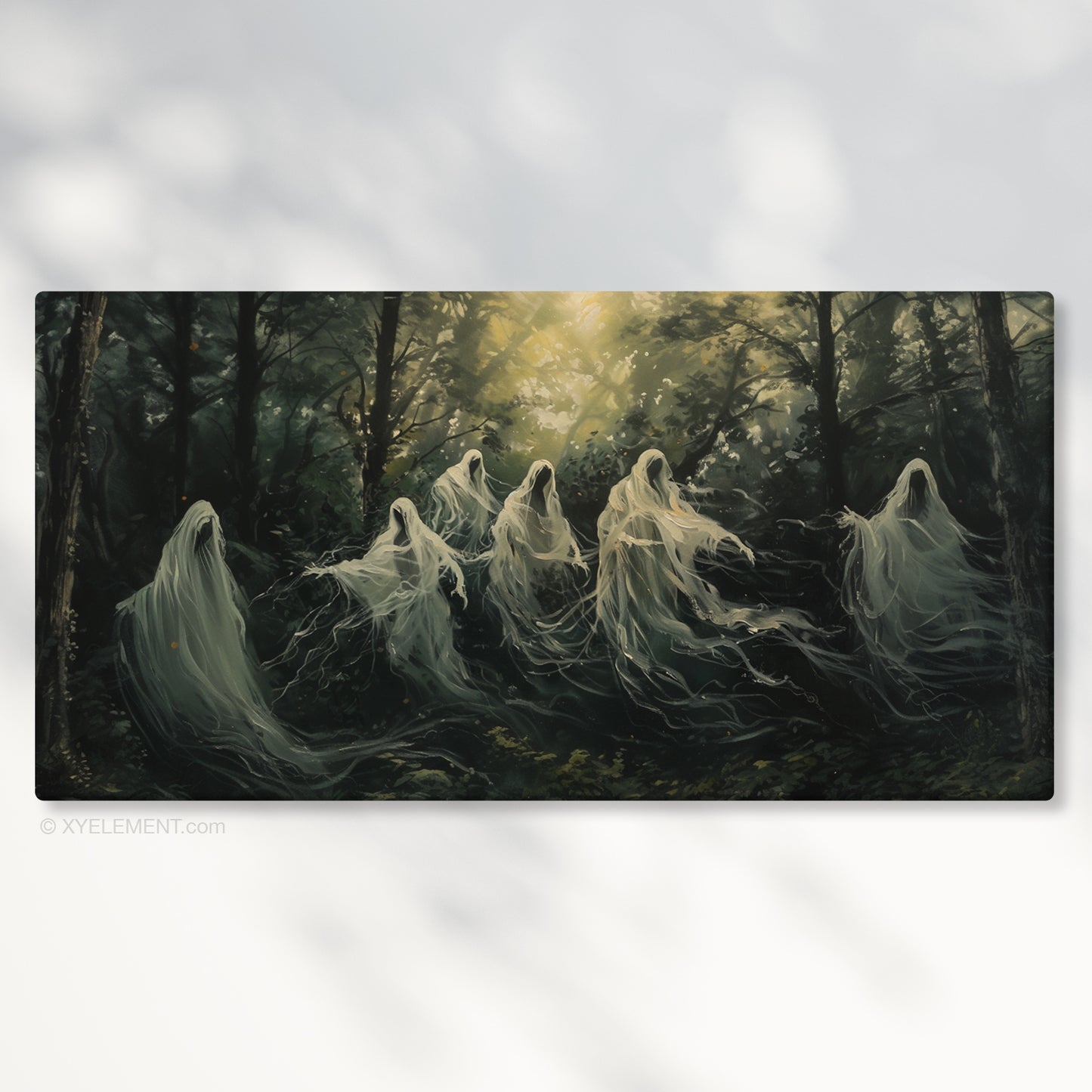 Ghosts in Forest Gathering Impressionist Canvas Print Wall Art