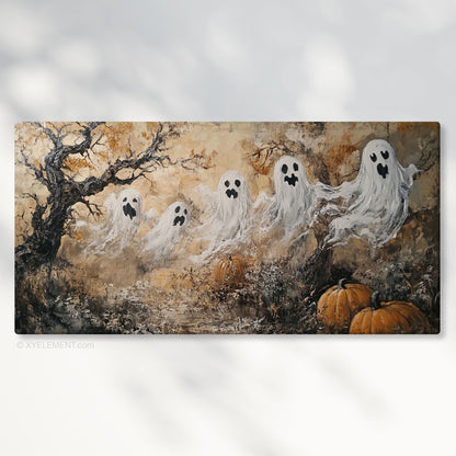 Spooky Ghosts Impressionist Painting Canvas Print Wall Art