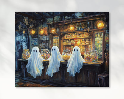 Cute Ghost Candy Shop – 5:4 Ratio Canvas Wall Art