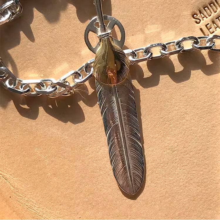 Gold Top & Silver Claw Feather with Charms Setup